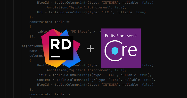 Cover Image Working with Entity Framework Core inside JetBrains Rider